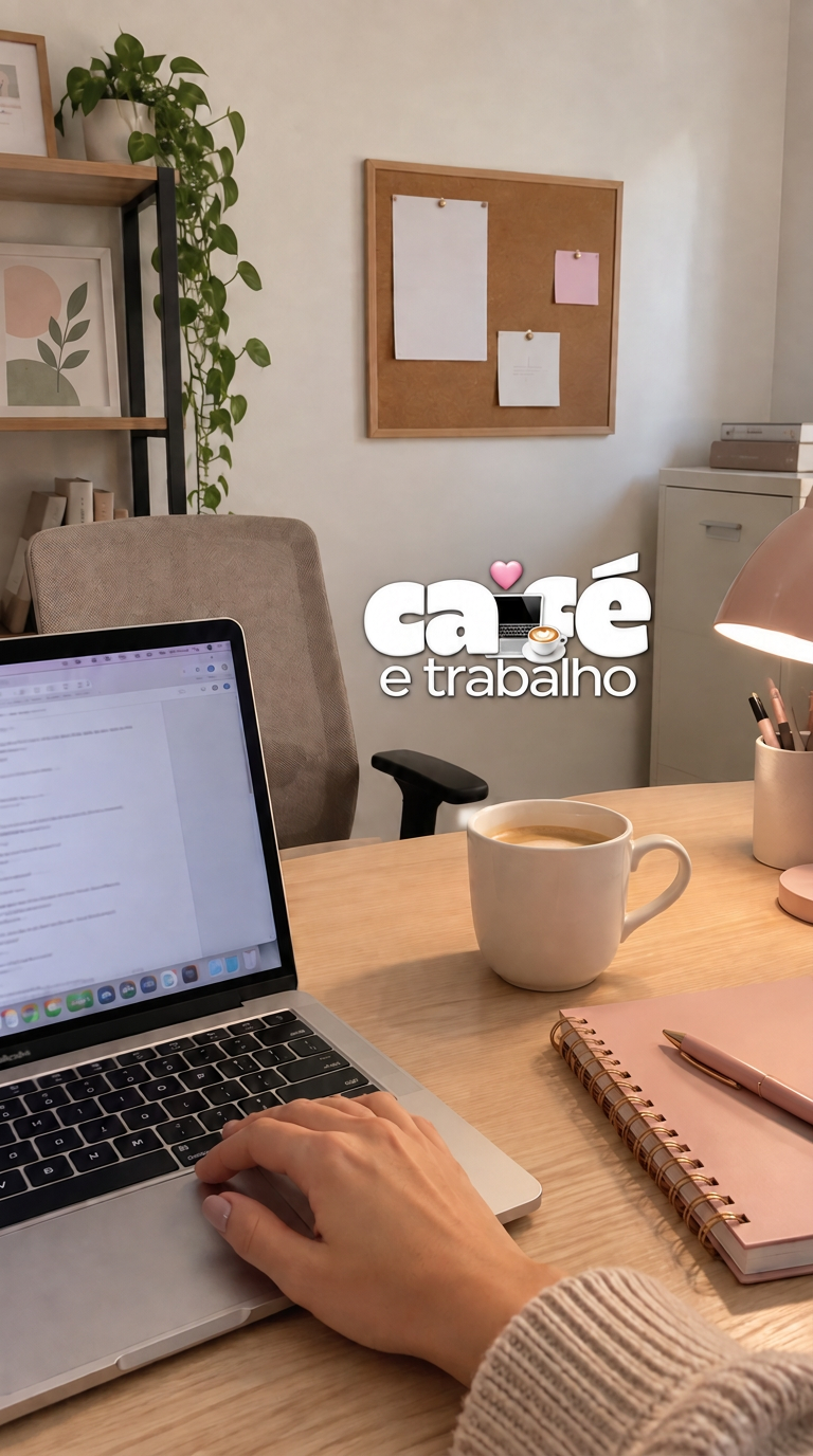 Story real com o sticker café e trabalho aplicado em uma foto